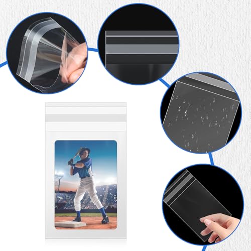DEDC 1000 Pcs Card Sleeves Team Bags for Trading Cards，Team Bag Fit 3x4 Top Loaders for Trading Card Shipping Sports Graded Card Sleeves Protector - size: 1000 pcs Standard
