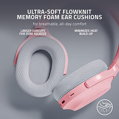 Razer Barracuda Wireless Gaming & Mobile Headset, 2.4GHz + Bluetooth, Pink | Integrated Noise-Cancelling Mic, 50mm Drivers, 40 Hr Battery, for PC, PlayStation, Switch 2, Android, iOS - color: Pink, size: Standard, style: Barracuda