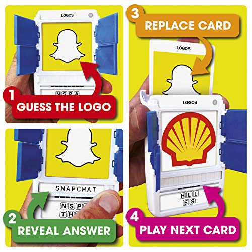 100 PICS Logos Travel Game - Guess 100 Logos | Flash Cards with Slide Reveal Case | Card Game, Gift, Stocking Stuffer | Hours of Fun for Kids and Adults | Ages 6+ - style: Logos