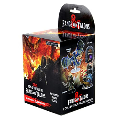 WizKids D&D Icons of The Realms Miniatures: Fangs and Talons Individual Booster, Black - style: Booster