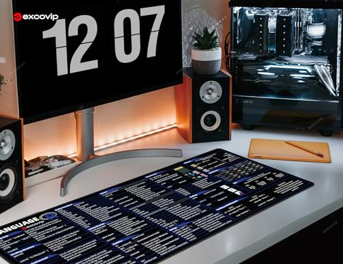 excovip Shortcuts Mouse Pad for R -Extended Large Cheat Sheet Mousepad PC Office Spreadsheet Keyboard Mouse Mat Non-Slip Stitched Edge 80x30x0.2 cm 0484 - color: for R