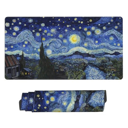 MTG Playmat Art Starry Night Board Game Card Game Trading Card Game Play Mat TCG Mat Desk Pad Original Hand Painted Stitched Edges Rubber Base Smooth Surface 23.5x13.7in