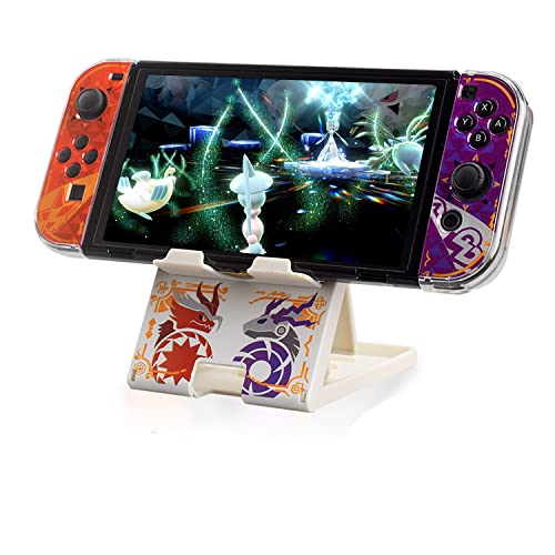 Busjoy Stand for Nintendo Switch, Steam Deck, Switch OLED, Switch Lite, Cute Game Theme Angle Adjustable Holder, Portable Foldable Non-Slip Bracket-White - color: White