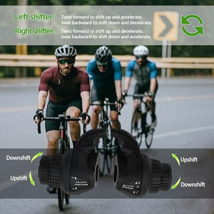 3 x 7 Speed Shifter SL-RS25 3×7 Speed Shift Lever, 21 Speed Mountain Bike Gears Bicycle Twist Grip Gear Shifter for MTB Mountain Bike (RS25-3X7 Speed Bike Shifter) - size: RS25-3X7 Speed Bike Shifter