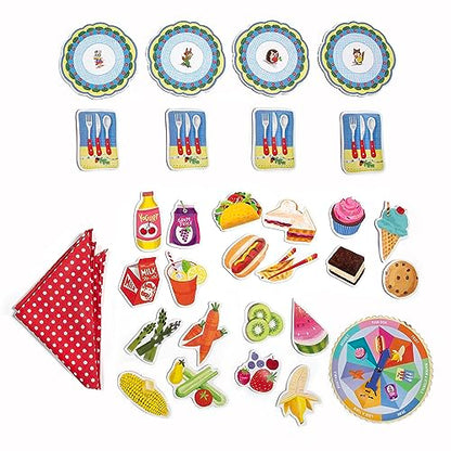 eeBoo: Spin to Play Picnic - Game for Kids, Gather Food with Friends, Preschool, Ages 3+, 2-4 Players, 15-25 Min Playing Time - style: Picnic