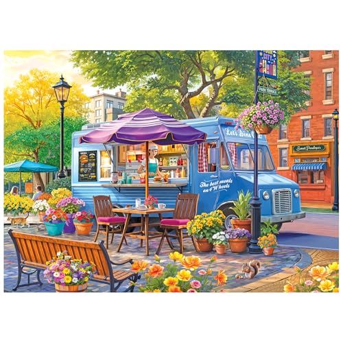 RoseArt Kodak Premium City Food Truck 1000 Piece Jigsaw Puzzle | 26.625" x 19.25" Finished Size, Fully Interlocking Pieces, Bonus Poster Included, Made in USA