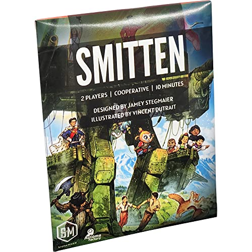 Stonemaier Games: Smitten by Jamey Stegmaier | A Two Player Cooperative Deduction Game | Work Together to Complete Two Matching Panoramas Inspired by Different 1-2 Players, 10 Mins