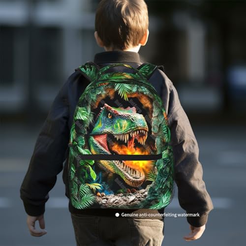 School Backpack for Boys- Dinosaur Backpacks Boys Backpack for Kids Children Teens Elementary Middle School - Students Bookbag Ages 6-18, Dinosaur Bookbag Travel Back Pack - color: Dinosaur
