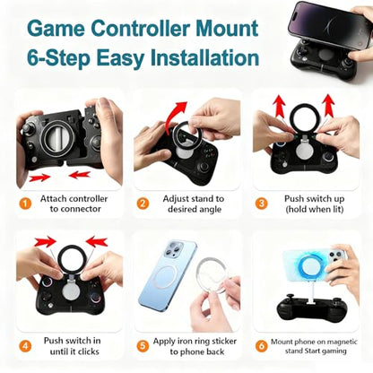 Uonekamo Mobile Clip for GameSir X4 Aileron Controller,Adjustable Phone Mount Holder for Android, Split Design with Travel Case, Compatible with Diablo Immortal, Fortnite, Minecraft & More