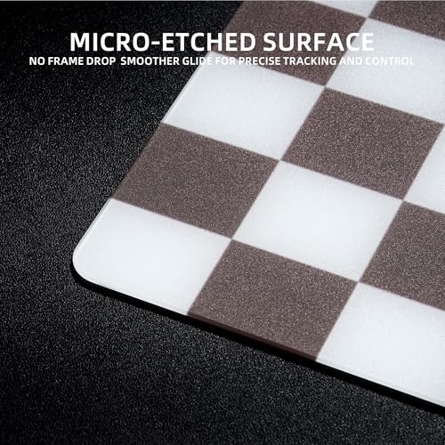 Glass Gaming Mouse Pad, XVX Professional Esport Tempered Glass Mouse Pad Ultra-Smooth Micro-Etched Surface for Top Speed and Control,Hard Mousepad（16.14 '' L × 12.20'' W - color: Khaki