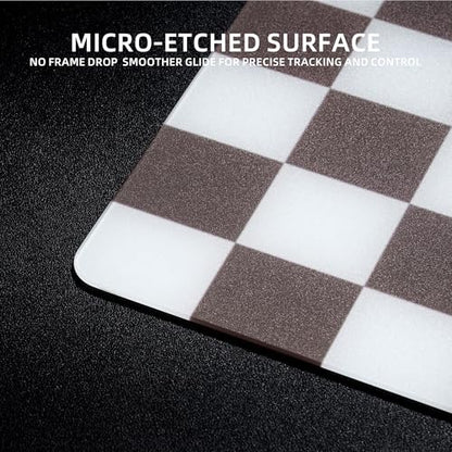 Glass Gaming Mouse Pad, XVX Professional Esport Tempered Glass Mouse Pad Ultra-Smooth Micro-Etched Surface for Top Speed and Control,Hard Mousepad（16.14 '' L × 12.20'' W - color: Khaki