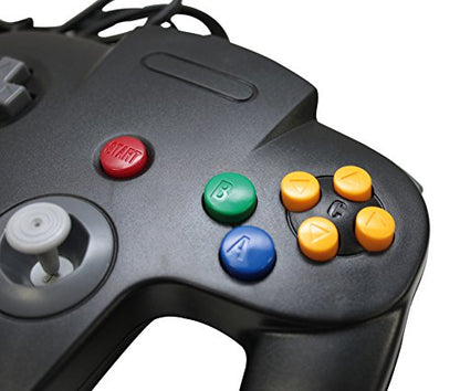 Classic Retro N64 Bit USB Wired Controller for PC and MAC - Black