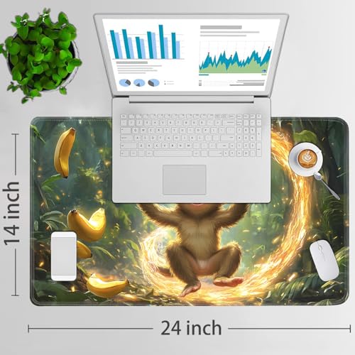for MTG Game Playmat - 24 x 14 inches with Dices and Storage Bags, Non-Slip Base for TCG and Board Game Card Mats, Trading Card Games Mat, Monkey Playing with Bananas Collectible Card Playmats - color: Jv-playmat-p7-1-g191
