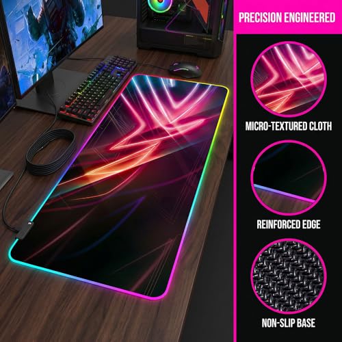 Gaming Led Luminous Mouse Pad, RGB Keyboard Pad, Non-Slip Mouse Pad, Computer Accessories - color: ROG4