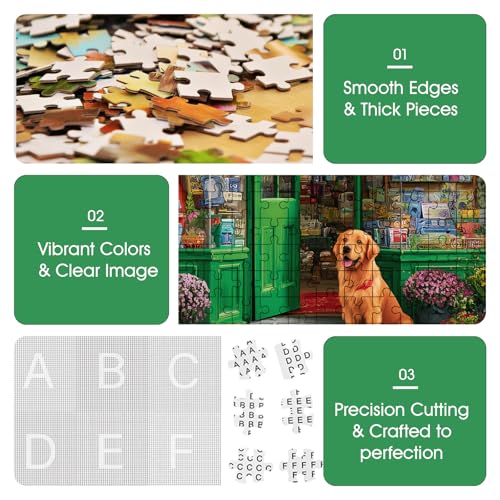 500 Piece Dog Puzzle for Adults – Pet Shop Jigsaw Puzzle 500 Pieces for Adults Seniors – Eco-Friendly Recycled Paper – Fun & Challenging Family Game Gift for Friends and Family (20.5 x 15 in) - style: Pet Shop