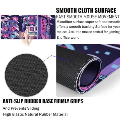 Japanese Comic Desk Mat Large Office Desk Pad, Gaming Mouse Pad | Big Mousepad Waterproof Non-Slip 31.5x15.7 Inches Large Mouse Mat Long Extended Mousepads - color: Comic, size: 31.5" x 15.7"