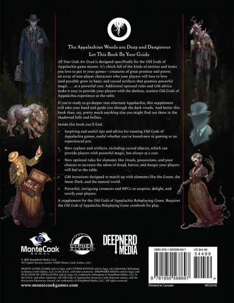 All Your Gods Are Dead by Monte Cook Games | Roleplaying Game Master Supplement Book for Old Gods of Appalachia | Dark Fantasy Horror Campaign Guide