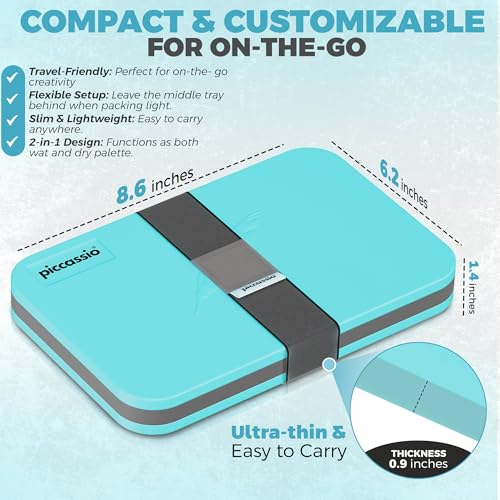Stay Wet Palette for Acrylic Painting, Easy to Clean, Sturdy and Durable, Ideal for Painting Miniatures, Warhammer Painters, Students, Beginners, and Hobbyists - color: Blue