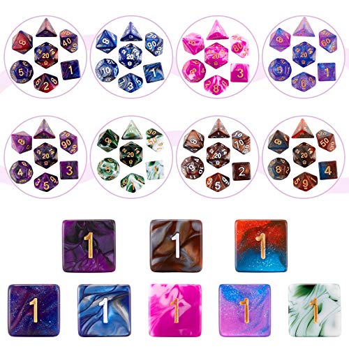 DND Dice Set, 25 X 7 Polyhedral Dice (175 Pieces) with Storage Pouch | Dungeons and Dragons D&D RPG MTG Table Game D4 D6 D8 D10 D% D12 D20 - color: 25sets-175pcs