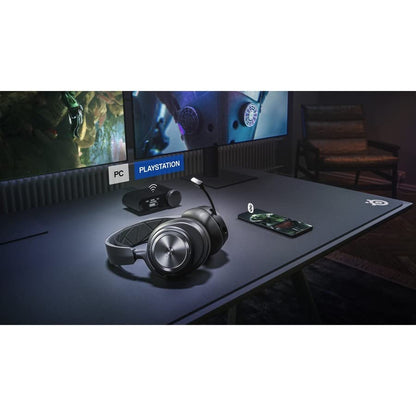 SteelSeries Arctis Nova Pro Wireless Multi-System Gaming Headset - Premium Hi-Fi Drivers - Active Noise Cancellation - Infinity Power System - Stealth Retractable Mic - PC, PS5/PS4, Switch, Mobile - color: Black, style: PC