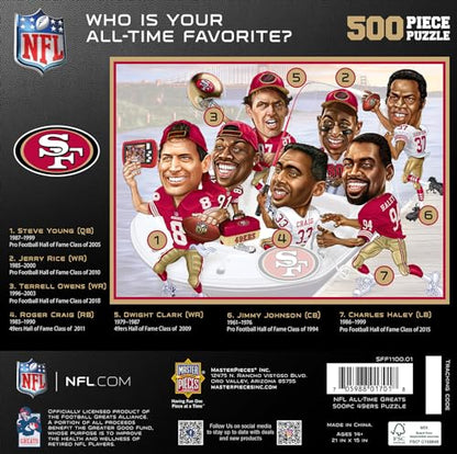 MasterPieces 500 Piece Sports Jigsaw Puzzle for Adults - NFL San Francisco 49ers All-Time Greats - 15x21 - style: San Francisco 49ers