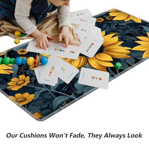 Sunflower Yellow Flowers for MTG & TCG Playmat Mouse Pad,BFDHGQZC 24" x 14" Game Mat for MTG/RPG/CCG Trading Card Game Playmats Table Mat Perfect for Card Games Video Games Computer Office - color: Sunflower Yellow Flowers