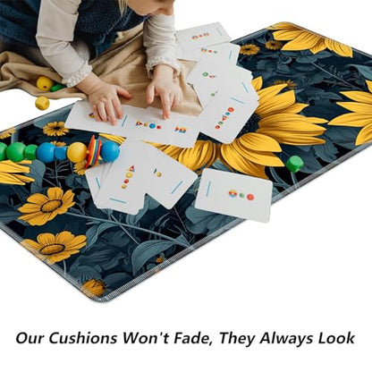 Sunflower Yellow Flowers for MTG & TCG Playmat Mouse Pad,BFDHGQZC 24" x 14" Game Mat for MTG/RPG/CCG Trading Card Game Playmats Table Mat Perfect for Card Games Video Games Computer Office - color: Sunflower Yellow Flowers