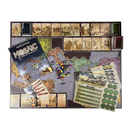 Mosaic: A Story of Civilization - Strategy Board Game for Adults and Family | Fast, Fun, Action-Selection and Area Control Game | 1-6 Players | Ages 14 and Up | 120 Minutes | by Forbidden Games