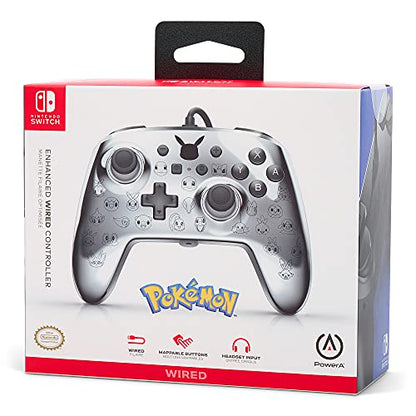 PowerA Enhanced Nintendo Switch and Switch 2 Wired Controller - Pikachu Black & Silver, Officially licensed - color: Pikachu Black & Silver