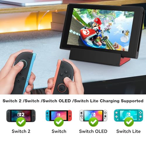 HEIYING Switch Charger Dock for Nintendo Switch 2 / OLED/Lite,Charging Dock Station with Standard USB-C Port for Easy Console Charging - color: Black