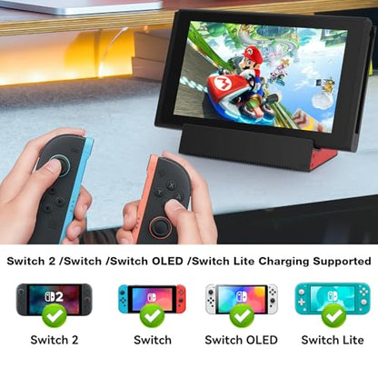 HEIYING Switch Charger Dock for Nintendo Switch 2 / OLED/Lite,Charging Dock Station with Standard USB-C Port for Easy Console Charging - color: Black