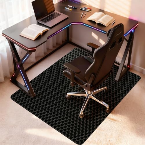 Vicwe Office Chair Mat for Carpet, 60"x46" Heavy Duty Chair Mat with Studs | Large Anti-Slip Waterproof Carpet Protector, Desk Chair Mat for Rolling Chair, Easy Glide Floor Mat for Gaming, Home, Black - color: Black, size: 60" x 46" (for low-pile carpet)