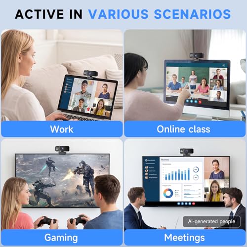 PHILIPS 4K Webcam for PC with Microphone, Computer Camera for Meetings with Privacy Cover, Plug & Play USB Web cam for Laptop, Desktop, Zoom, Teams, Skype, Video Conferencing, Streaming - Black | Plug & Play USB Web cam with Privacy Cover, for Laptop, Des