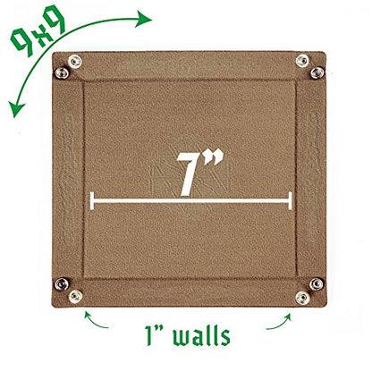 BBG Deluxe Portable Folding 9 Inch Leather Dice Tray - Great for Most Fantasy Games!