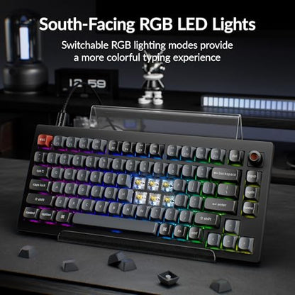 Keychron V1 8K Custom Mechanical Keyboard, 75% Wired Layout, Ultra-Low Latency 8000Hz, QMK Programmable, Hot-Swappable Banana Switches, RGB, for Gamers and Typists, Compatible with Mac/Windows/Linux - color: Keychron Banana Switch
