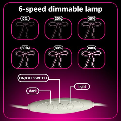 Bow Neon Sign, Pink Ribbon Bow Neon Signs for Wall Decor Pink LED Neon Light for Girl's Girly Room Bridal Shower Wedding Nursery Christmas Birthday Party Gift Dimmable USB Powered (10.2"*9.6") - style: Pink Bow