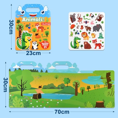 ASTARON 3 Pack Reusable 3D Puffy Sticker Book for Kids 3-6, Jelly Sticker Game Educational Sensory Learning Toy, Travel Toys and Busy Book(Little Wings Handle) - style: Little Wings Handle