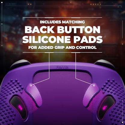 PlayVital Silicone Cover Skin for Nintendo Switch 2 Pro Controller – 3D Studded Edition Anti-Slip Grip Protector Case for Switch 2 Pro with Back Button Cap, Thumb Grips & Sticker - Purple - color: Purple