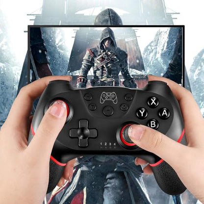 ASTARRY Switch Controller Wireless Switch Pro Controller Compatible with Switch/Switch Lite/Switch OLED Programmable Remote Gamepad Joystick with Wake-up and Turbo (Red) - color: Red