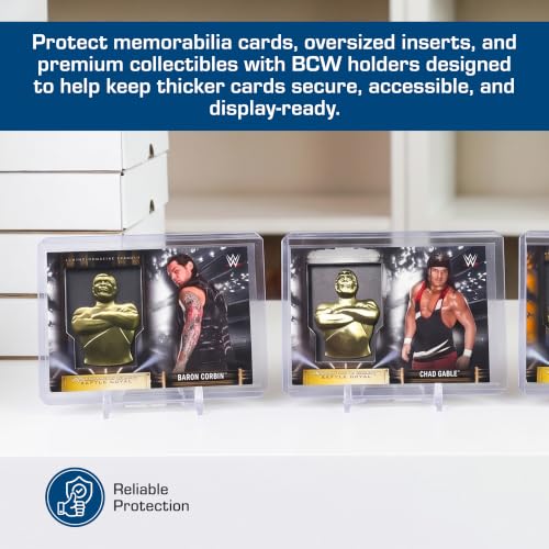 BCW 197 PT. Thick Card Topload Holder - Pack of 10 | Durable Rigid PVC Toploader | Toploaders for Memorabilia, Jersey, Patch, and Relic Cards | Ideal for Collectors and Hobbyists