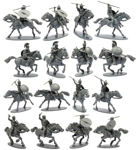 Wargames Delivered - Victrix Greek Light Cavalry Set with Bonus Miniature STL Download - 12 Detailed 28mm Miniatures with Javelins, Shields, and Head Options for Ancient Wargaming Historical Dioramas