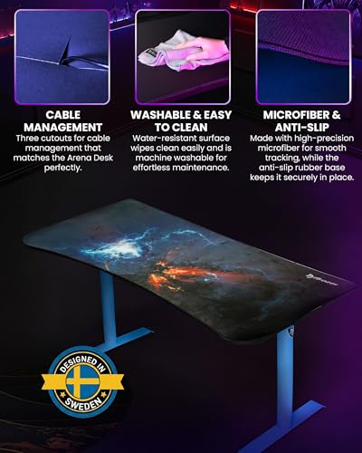 Arozzi Arena Gaming Desk Pad D012 | Full Desk Mouse Pad, Washable Desk Mat, Anti-Slip Rubber Base, Water-Resistant Surface - color: D012