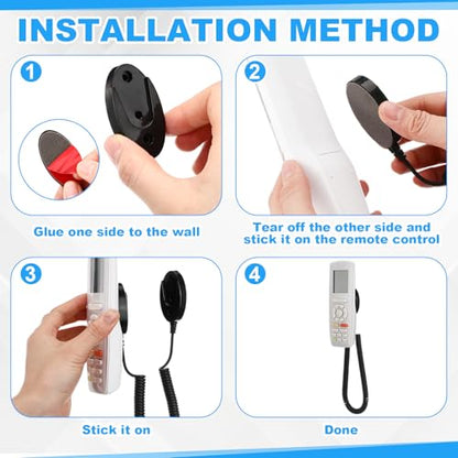 8 Pack 43 Inch Magnetic Remotes Control Holder with Spring Ropes Retractable Cord Remote Holder Wall Mount Anti-Loss Remote Control Leash Wall Mount for Projector TV Fan Couch, Bedside Table - size: 43 Inch