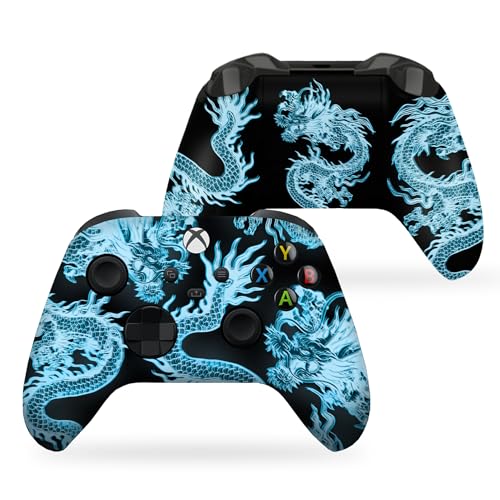 DreamController Neon Dragonns Custom X-box Controller Wireless compatible with X-box One/Series X/S Proudly Customized in USA I Permanent HYDRODIP Print(NOT JUST A SKIN)(MODDED) - color: Neon Dragonns, size: Modded - Front & Back Print