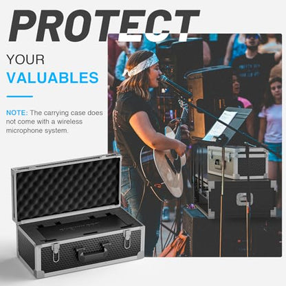 Phenyx Pro Extra Large Size Carrying Case, Customizable Pre-Diced Foam, Aluminum Alloy Sturdy Build, Suitable for Wireless Mic System Storage & Camera Gear Transportation - size: Extra Large (20.4×10.2×7.9 Inch)