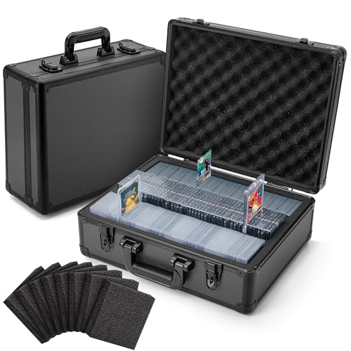 FunGuys Toploader Storage Box, Sports Card Storage Case, Top Loader Card Storage, Top Loader Storage Boxes, Trading Card Case Holds 600+ Card, One Touch Card Holder - color: Black and Black, size: 15.4 x 12.0 x 6.3 Inches