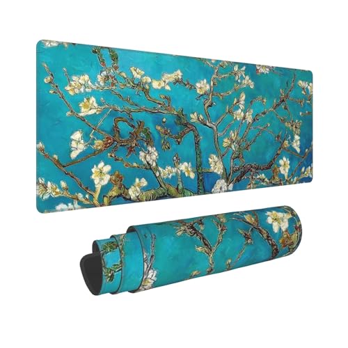 Almond Blossom Gaming Mouse Pad Extended Large Mouse Mat 31.5 X 11.8 Inch Nonslip Rubber Base Long Desk Pad Stitched Edges Mousepad Mice Pad for Office Home Game - color: Almond Blossom