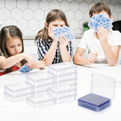 16 Pcs Toploader Storage Box for 3" x 4" 35pt Rigid Card, Trading Card Storage Box Holds 15 Baseball Card Case for Game Cards Storage ﻿ (16)