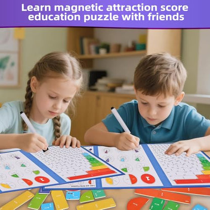 Magnetic Fraction Demonstration Book,Magnetic Fraction Tiles & Fraction Circles,Montessori Fraction Manipulatives Learning Games for Kids,Fraction Manipulatives for Elementary School (Fox) - style: 2-fox