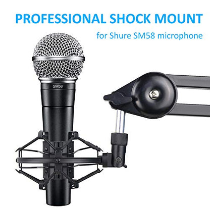 SUNMON SM58 Microphone Shock Mount Holder for Reduces Vibration and Noise, Suitable for Shure SM58-LC, SM58-CN Cardioid Dynamic Vocal Mic - color: Shock Mount